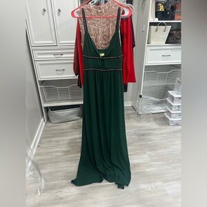 WYLDR Deep Forest Green Beaded Maxi Dress